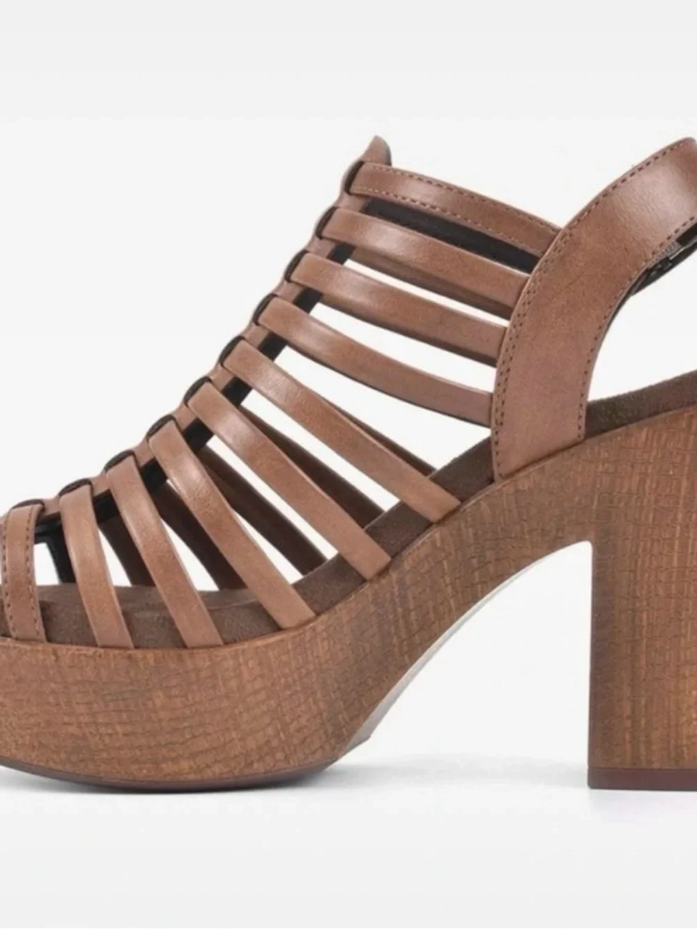 White Mountain Astonish Platform Clog Sandals Dark Tan Women’s Size 8 New
